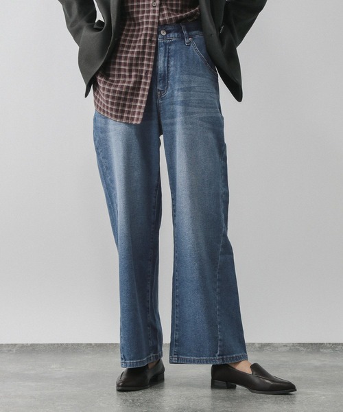 GLOBAL WORK（グローバルワーク）の「GOODデニムリラックスワイドパンツ/595403（デニムパンツ・レディース・ブルー/サックスブルー・SMALL/LARGE/MEDIUM）」の10枚目の写真