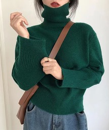 予約商品】ニット/セーター（グリーン・カーキ/緑色系・タートルネック