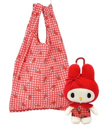 sanrio（サンリオ）の「sanrio/サンリオキャラクターズ　マイメロディ　赤チェック　ぬいぐるみエコバッグ（エコバッグ/サブバッグ）」