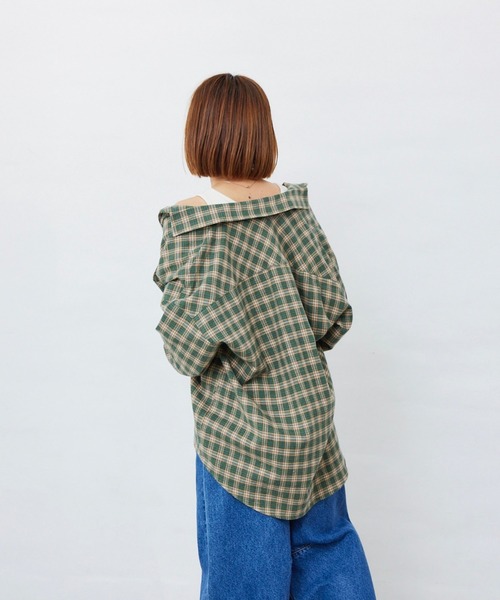 Fluffy BROTHERS(フラッフィーブラザーズ)の「チェック長袖シャツ(大人サイズ)(シャツ/ブラウス・メンズ・グリーン/イエロー・L/M/XL)」の10枚目の写真