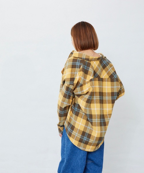 Fluffy BROTHERS(フラッフィーブラザーズ)の「チェック長袖シャツ(大人サイズ)(シャツ/ブラウス・メンズ・グリーン/イエロー・L/M/XL)」の12枚目の写真