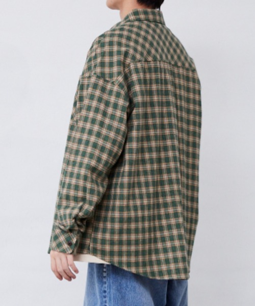 Fluffy BROTHERS(フラッフィーブラザーズ)の「チェック長袖シャツ(大人サイズ)(シャツ/ブラウス・メンズ・グリーン/イエロー・L/M/XL)」の17枚目の写真