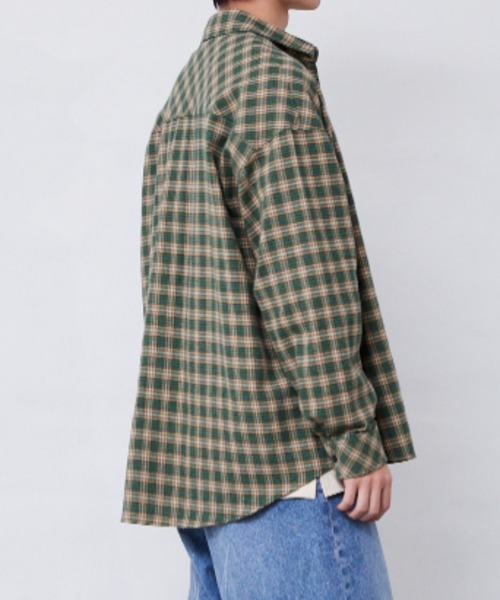 Fluffy BROTHERS(フラッフィーブラザーズ)の「チェック長袖シャツ(大人サイズ)(シャツ/ブラウス・メンズ・グリーン/イエロー・L/M/XL)」の18枚目の写真