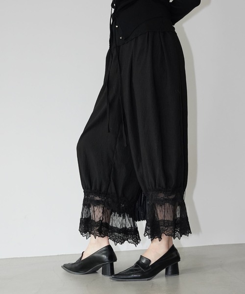 chuclla（チュクラ）の「レースヘムイージーワイドパンツ chw26s002（その他パンツ・レディース・ホワイト/ブラック・FREE）」の13枚目の写真