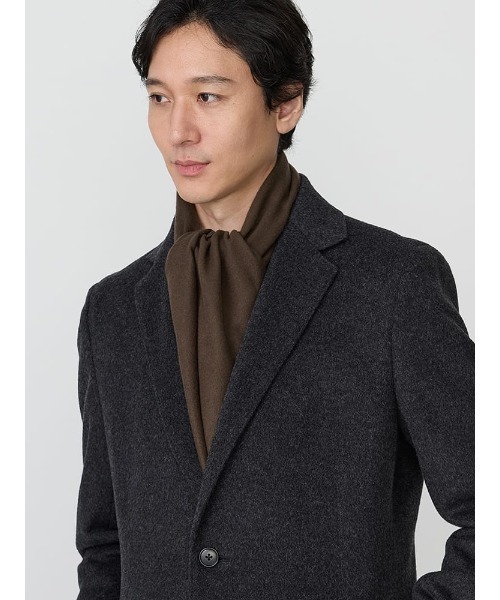 Perfect Suit FActory(パーフェクトスーツファクトリー)の「V.FRAASカシミンクマフラー 無地 グレー/ブラウン/ブルー(マフラー・メンズ・ダークブラウン/グレー/ブルー・FREE)」の2枚目の写真