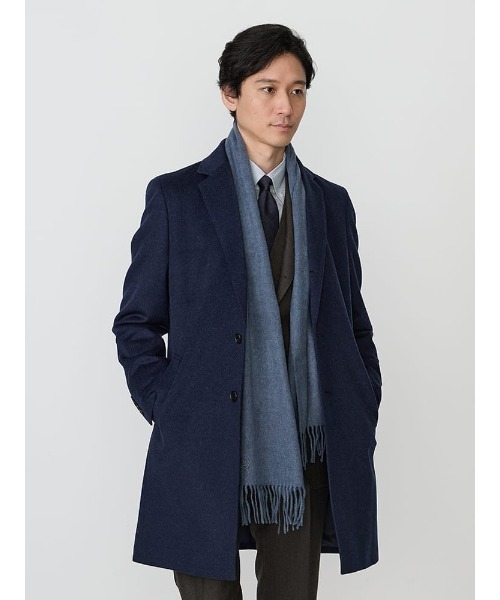 Perfect Suit FActory(パーフェクトスーツファクトリー)の「V.FRAASカシミンクマフラー 無地 グレー/ブラウン/ブルー(マフラー・メンズ・ダークブラウン/グレー/ブルー・FREE)」の13枚目の写真