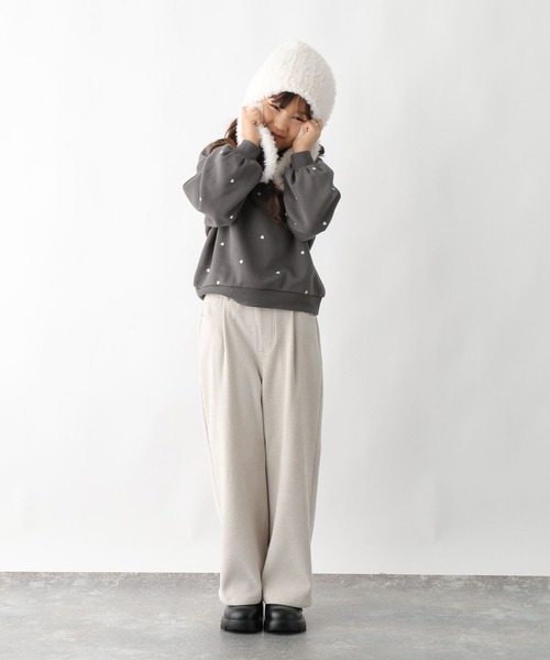 GLOBAL WORK（グローバルワーク）の「やわらかカコーデュロイワイド/599747（その他パンツ・キッズ・ピンク/アイボリー・130cm/140cm/150cm/160cm）」の3枚目の写真