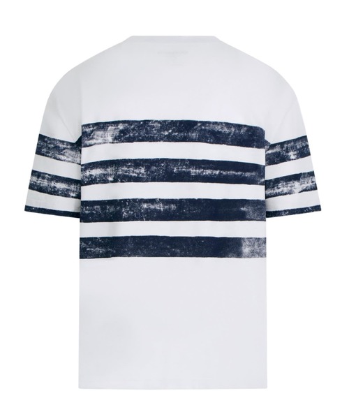 Guess(ゲス)の「Crew Neck Short Sleeves Faded Stripes Tee 半袖Tシャツ(Tシャツ/カットソー・メンズ・ブラック/ホワイト・SMALL/LARGE/X-LARGE/MEDIUM)」の7枚目の写真