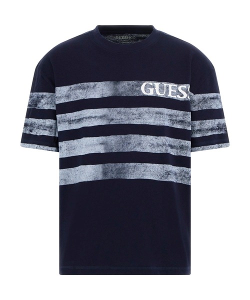 Crew Neck Short Sleeves Faded Stripes Tee 半袖Tシャツ | GUESS(ゲス