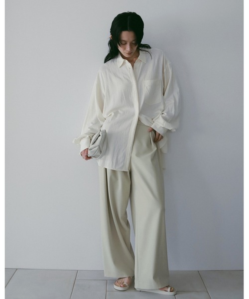 anuke（アンヌーク）の「Stitch Over Shirts（シャツ/ブラウス・レディース・チャコールグレー/クリーム/アイボリー・FREE）」の5枚目の写真