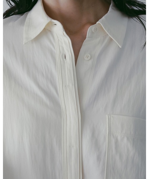 anuke（アンヌーク）の「Stitch Over Shirts（シャツ/ブラウス・レディース・チャコールグレー/クリーム/アイボリー・FREE）」の7枚目の写真