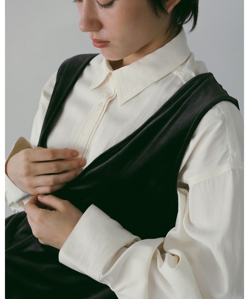 anuke（アンヌーク）の「Stitch Over Shirts（シャツ/ブラウス・レディース・チャコールグレー/クリーム/アイボリー・FREE）」の16枚目の写真