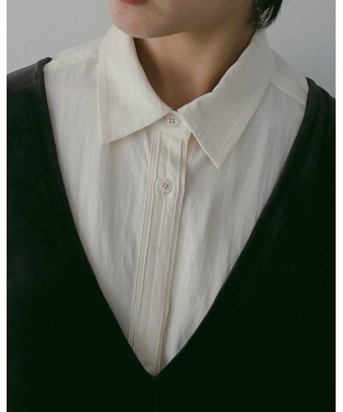 anuke（アンヌーク）の「Stitch Over Shirts（シャツ/ブラウス・レディース・チャコールグレー/クリーム/アイボリー・FREE）」の17枚目の写真