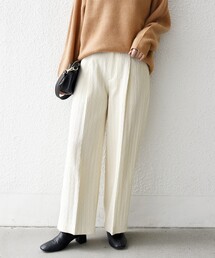 SHIPS any | SHIPS any:〈手洗い可能〉ジャカード タック セミワイド パンツ［NAVY BLUE］(その他パンツ)