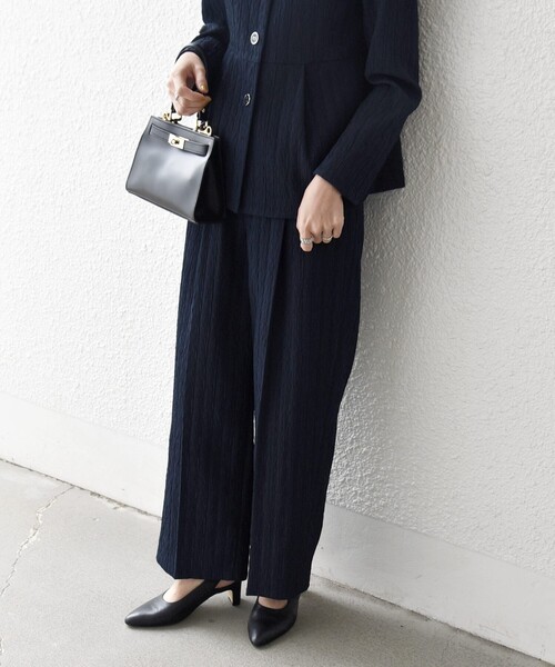SHIPS any（シップス エニィ）の「SHIPS any:〈手洗い可能〉ジャカード タック セミワイド パンツ［NAVY BLUE］（その他パンツ・レディース・ネイビー/ナチュラル・36/38）」の14枚目の写真