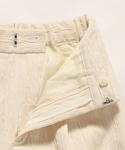 SHIPS any:〈手洗い可能〉ジャカード タック セミワイド パンツ［NAVY