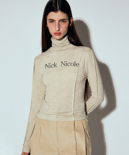 NICK&NICOLE(ニックアンドニコール)の「NICOLE PINTUCK LINE TURTLENECK TOP_OATMEAL(Tシャツ/カットソー・レディース・その他・FREE)」の1枚目の写真