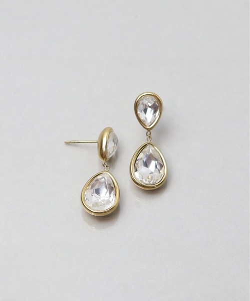 ieLS（イエルズ）の「金属アレルギー対応「ieLS」ステンレス　CZドロップピアス（ピアス（両耳用）・レディース・ゴールド・ONE SIZE）」の2枚目の写真