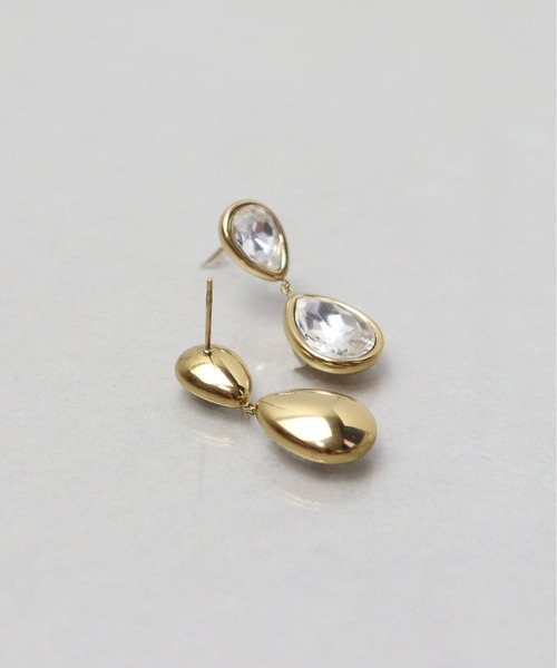 ieLS（イエルズ）の「金属アレルギー対応「ieLS」ステンレス　CZドロップピアス（ピアス（両耳用）・レディース・ゴールド・ONE SIZE）」の3枚目の写真