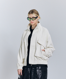 STANDARDERROR（スタンダードエラー）の「87-STAN011 ハイネックポケットスエードジャケット アイボリー（ミリタリージャケット）」