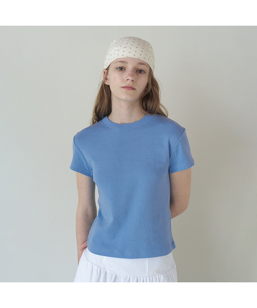 TTUDEMENT（トュードメント）の「[7COLORS] 50s EMBROIDERED T-SHIRT（Tシャツ/カットソー・レディース・ホワイト/ブラウン/ブルー/スカイブルー/ブラック/グレー/レッド・SMALL/MEDIUM）」の6枚目の写真