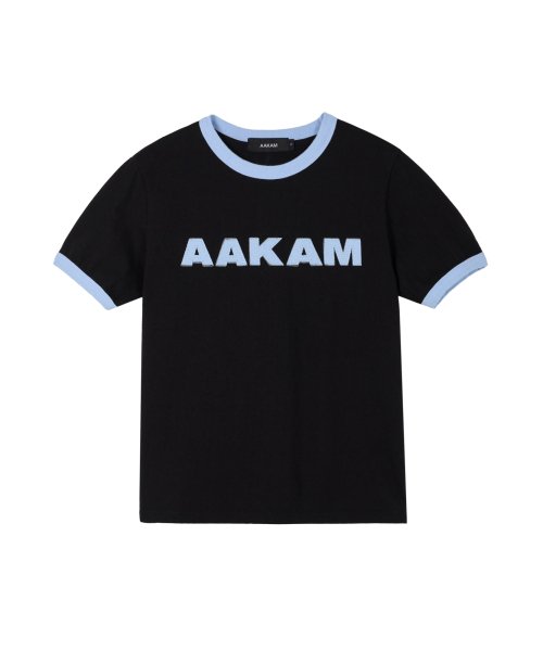 AAKAM(アーカム)の「Logo Patch Ringer Top (Black-Sky Blue)(Tシャツ/カットソー・レディース・その他・2/1)」の1枚目の写真