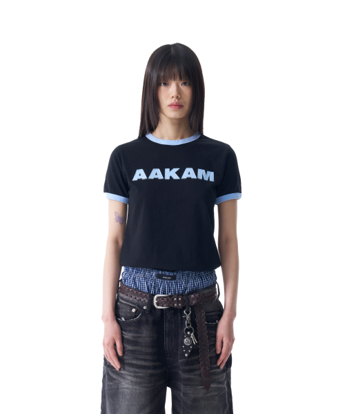 AAKAM(アーカム)の「Logo Patch Ringer Top (Black-Sky Blue)(Tシャツ/カットソー・レディース・その他・2/1)」の3枚目の写真