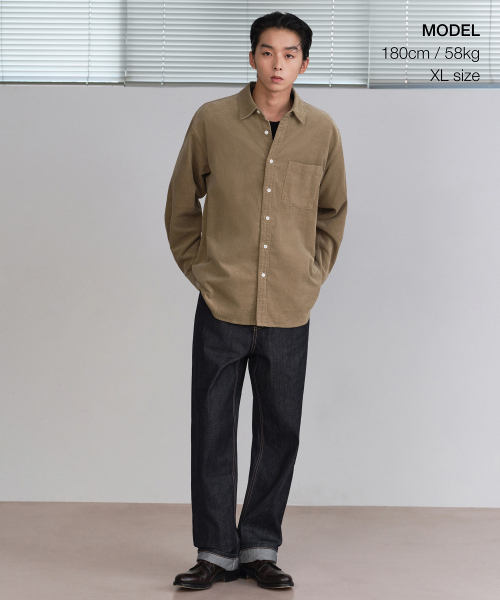 MUSINSA STANDARD（ムシンサスタンダード）の「リラックスド16Wコーデュロイシャツ[ベージュ]（シャツ/ブラウス・メンズ・その他・MEDIUM/LARGE/X-LARGE/XX-LARGE）」の6枚目の写真