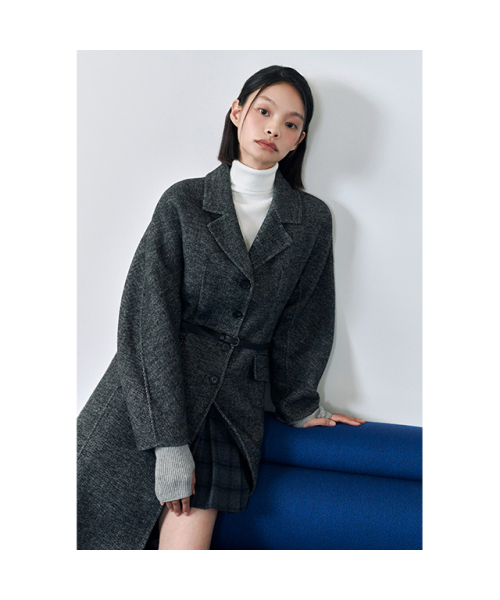 LAP(ラップ)の「(ハンド) スリムAラインロングコート AQ4WTA72(ダッフルコート・レディース・ブラック/チャコール・SMALL/MEDIUM)」の11枚目の写真