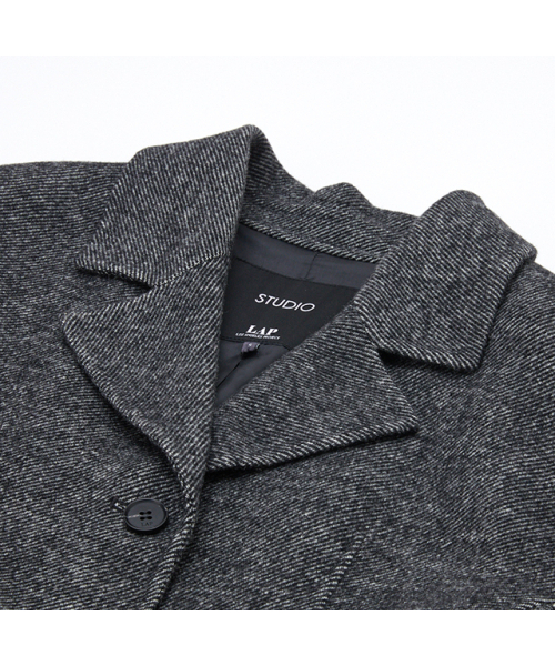 LAP(ラップ)の「(ハンド) スリムAラインロングコート AQ4WTA72(ダッフルコート・レディース・ブラック/チャコール・SMALL/MEDIUM)」の9枚目の写真