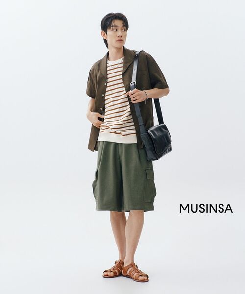 MUSINSA STANDARD（ムシンサスタンダード）の「ワンタックカーゴバミューダスウェットパンツ[カーキ]（その他パンツ・メンズ・その他・SMALL/MEDIUM/LARGE/X-LARGE/XX-LARGE/XXX-LARGE）」の7枚目の写真