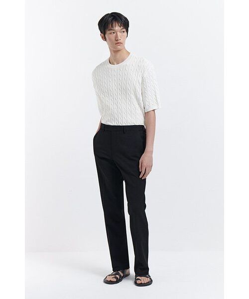 MUSINSA STANDARD（ムシンサスタンダード）の「ケーブルクルーネック半袖ニット[アイボリー]（ニット/セーター・メンズ・その他・XX-LARGE/LARGE/MEDIUM/X-LARGE）」の8枚目の写真