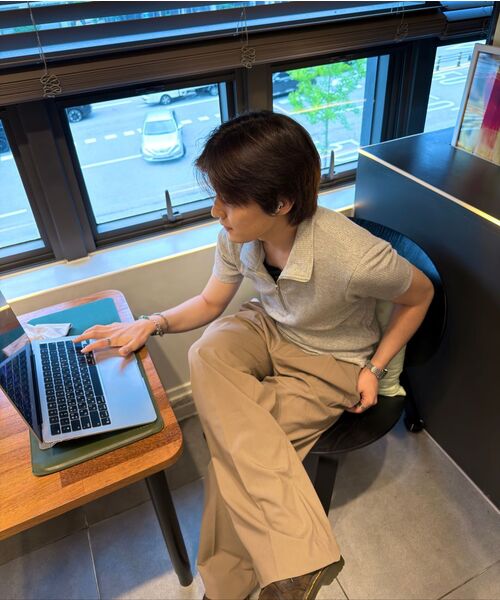 MUSINSA STANDARD（ムシンサスタンダード）の「[クールタンダード] リアルワイドヒドゥンバンディングスラックス [ダスティベージュ]（スラックス・メンズ・その他・40/38/42/36/34/32/26/27/28/29/30/31/33）」の6枚目の写真