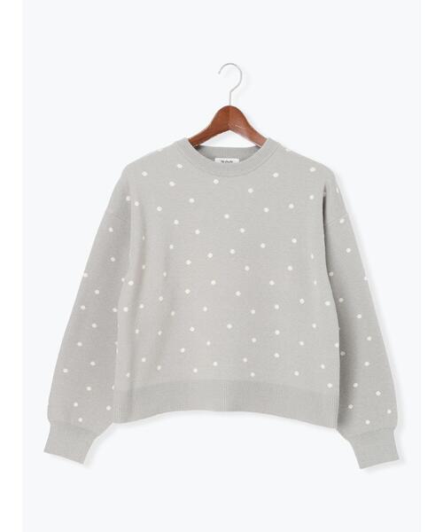 Te chichi TERRASSE（テチチテラス）の「ドットジャカードクルーネックニット（ニット/セーター・レディース・チャコールグレー/ベージュ/グレー・F）」の10枚目の写真