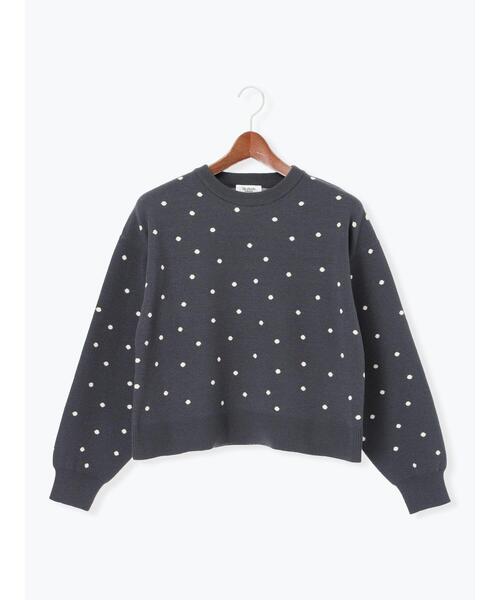 Te chichi TERRASSE（テチチテラス）の「ドットジャカードクルーネックニット（ニット/セーター・レディース・チャコールグレー/ベージュ/グレー・F）」の11枚目の写真