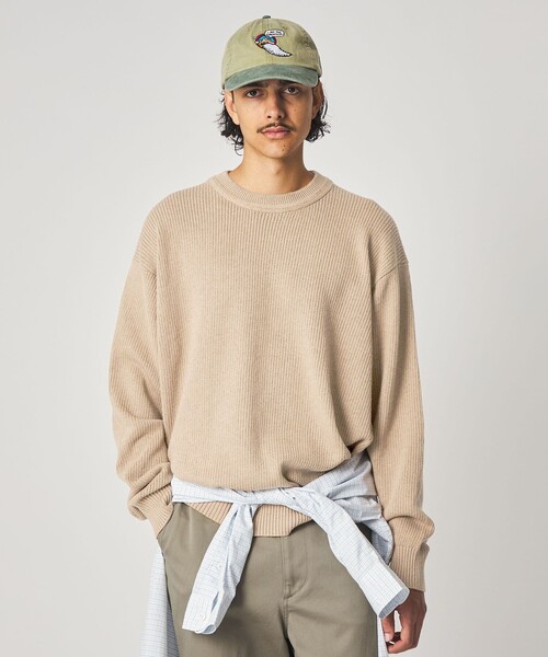 crepuscule（クレプスキュール）の「＜crepuscule × Steven Alan＞ AZE CN KNIT/ニット（ニット/セーター・メンズ・ナチュラル/ブラック・1/2）」の4枚目の写真