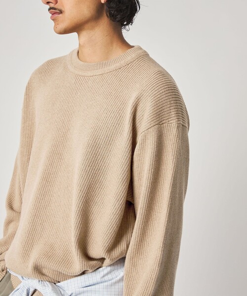 crepuscule（クレプスキュール）の「＜crepuscule × Steven Alan＞ AZE CN KNIT/ニット（ニット/セーター・メンズ・ナチュラル/ブラック・1/2）」の6枚目の写真