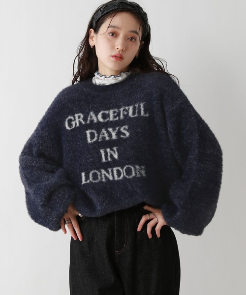 セール】シャギーロゴニットプルオーバー（ニット/セーター