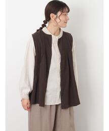 Samansa Mos2 | 【Cross×Linen】ピンタックベスト(ベスト)