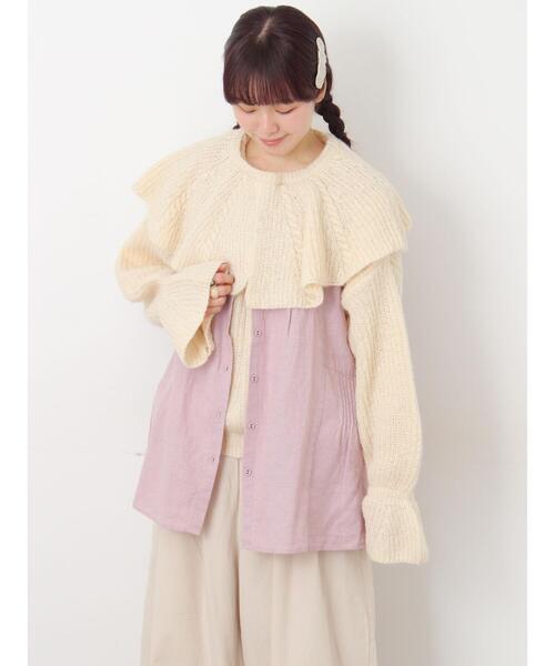 Samansa Mos2(サマンサ モスモス)の「【Cross×Linen】ピンタックベスト(ベスト・レディース・ピンク/チャコールグレー/キナリ・F)」の6枚目の写真