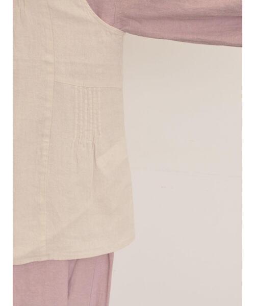 Samansa Mos2(サマンサ モスモス)の「【Cross×Linen】ピンタックベスト(ベスト・レディース・ピンク/チャコールグレー/キナリ・F)」の13枚目の写真