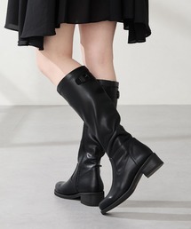 ORiental TRaffic（オリエンタルトラフィック）の「＼ 細見え ／ 【裏起毛 】ピタ心地 ストレッチ ローヒール ロングブーツ /51502 柔らかい 防寒 シンプル（ブーツ）」