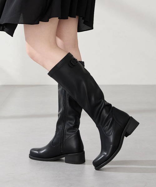 セール】＼ 細見え ／ 【裏起毛 】ピタ心地 ストレッチ ローヒール