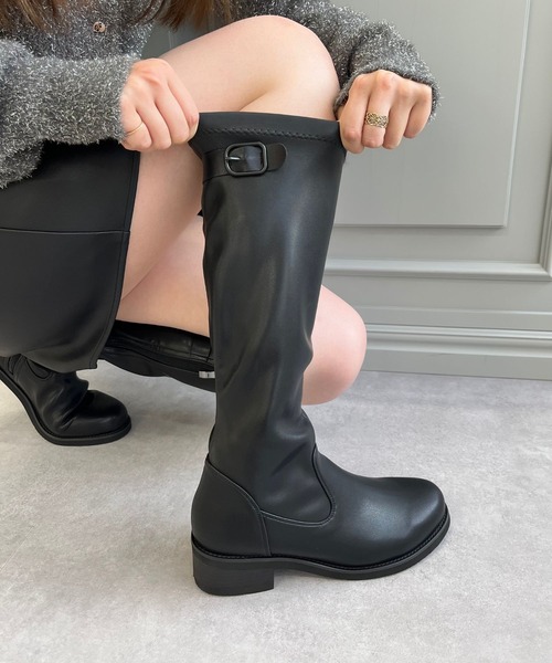 セール】＼ 細見え ／ 【裏起毛 】ピタ心地 ストレッチ ローヒール