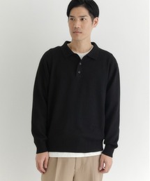 BACK NUMBER（バックナンバー）の「【BACK NUMBER】衿付きポロニットトップス (上品デザイン / ボックスシルエット / 伸縮素材 / オフィスカジュアル)（ニット/セーター）」