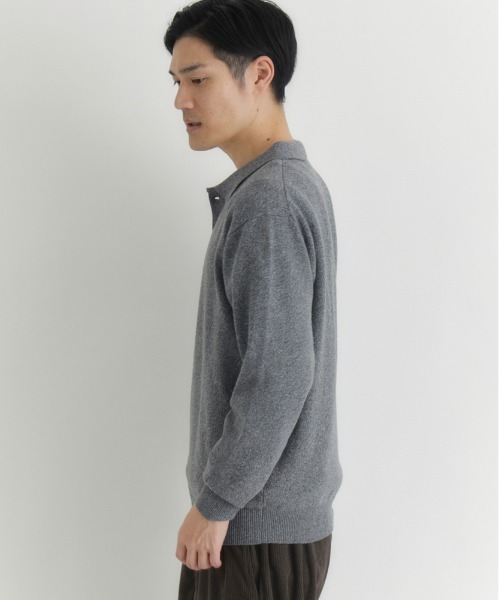 BACK NUMBER(バックナンバー)の「【BACK NUMBER】衿付きポロニットトップス (上品デザイン / ボックスシルエット / 伸縮素材 / オフィスカジュアル)(ニット/セーター・メンズ・ブラック/グレー/ブラウン・L/XL/M)」の10枚目の写真