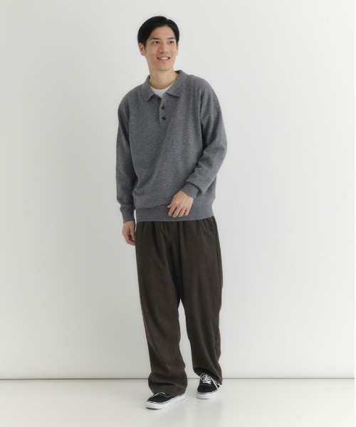 BACK NUMBER(バックナンバー)の「【BACK NUMBER】衿付きポロニットトップス (上品デザイン / ボックスシルエット / 伸縮素材 / オフィスカジュアル)(ニット/セーター・メンズ・ブラック/グレー/ブラウン・L/XL/M)」の12枚目の写真