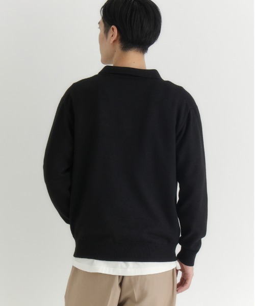 BACK NUMBER(バックナンバー)の「【BACK NUMBER】衿付きポロニットトップス (上品デザイン / ボックスシルエット / 伸縮素材 / オフィスカジュアル)(ニット/セーター・メンズ・ブラック/グレー/ブラウン・L/XL/M)」の15枚目の写真
