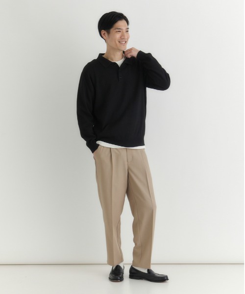 BACK NUMBER(バックナンバー)の「【BACK NUMBER】衿付きポロニットトップス (上品デザイン / ボックスシルエット / 伸縮素材 / オフィスカジュアル)(ニット/セーター・メンズ・ブラック/グレー/ブラウン・L/XL/M)」の16枚目の写真