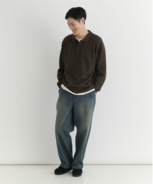 BACK NUMBER(バックナンバー)の「【BACK NUMBER】衿付きポロニットトップス (上品デザイン / ボックスシルエット / 伸縮素材 / オフィスカジュアル)(ニット/セーター・メンズ・ブラック/グレー/ブラウン・L/XL/M)」の17枚目の写真